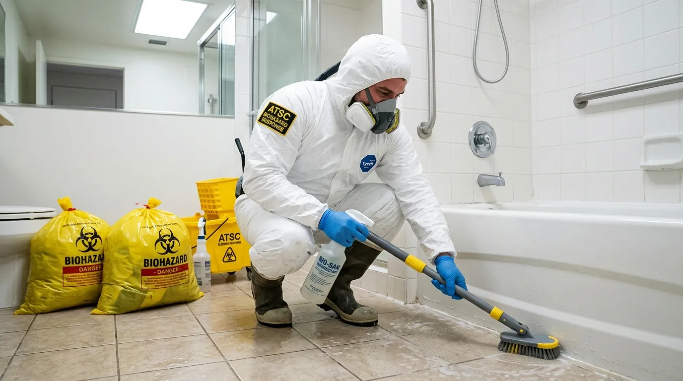 Decontamination equipment deployed for Blood Cleanup in Madisonville